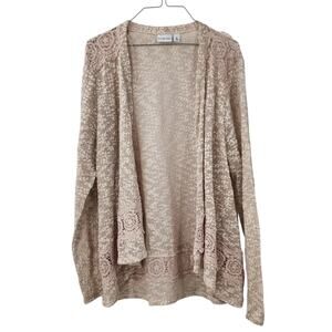 KIM ROGERS Lightweight Lacy Open Front Cardigan - Size XL